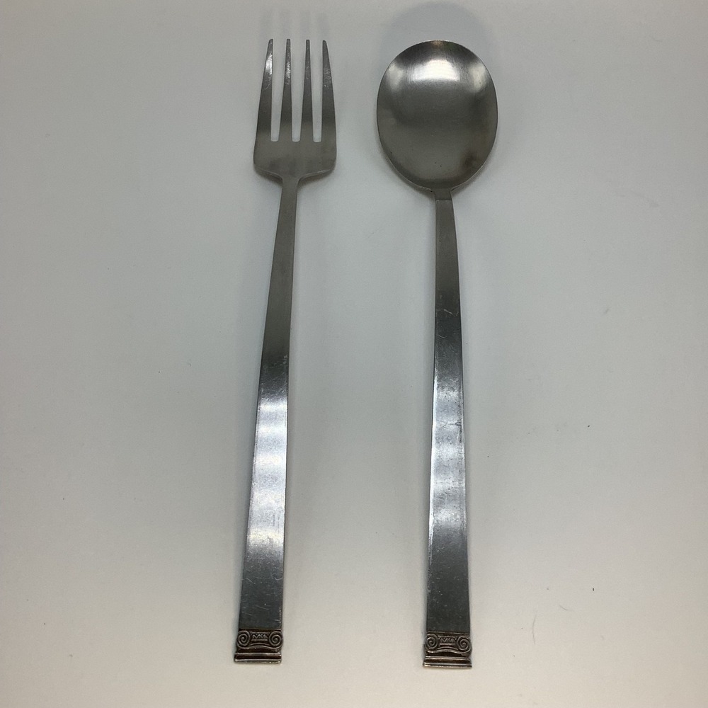 Vintage Kitchen Delite Salad Serving‎  Stainless Steel Spoons & Fork  11" Japan